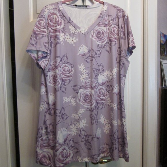 Bon Apple Tea Lavender Rose Knit Tunic Sz L - Picture 1 of 5
